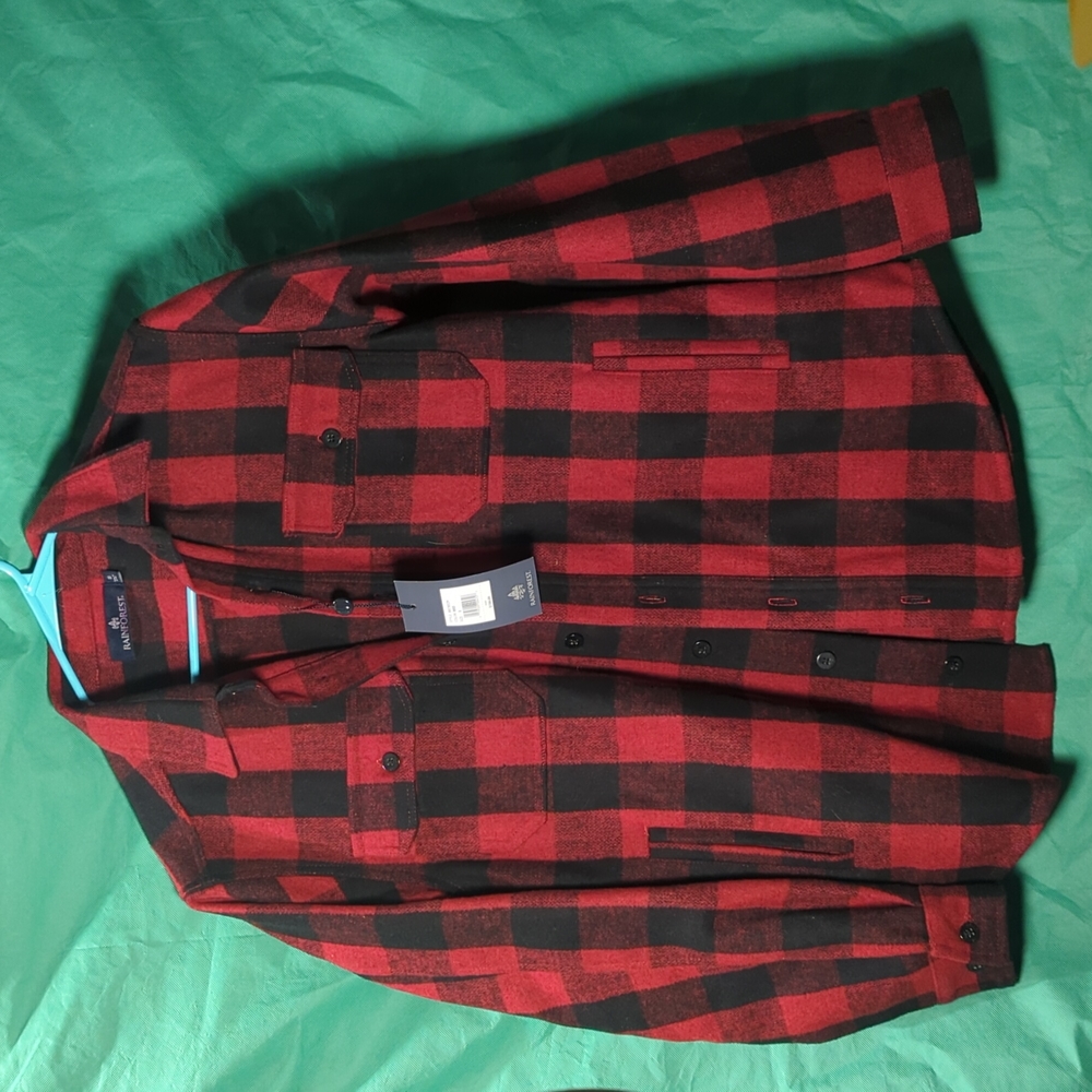 Rainforest Red Plaid Shirt, Brushed Flannel